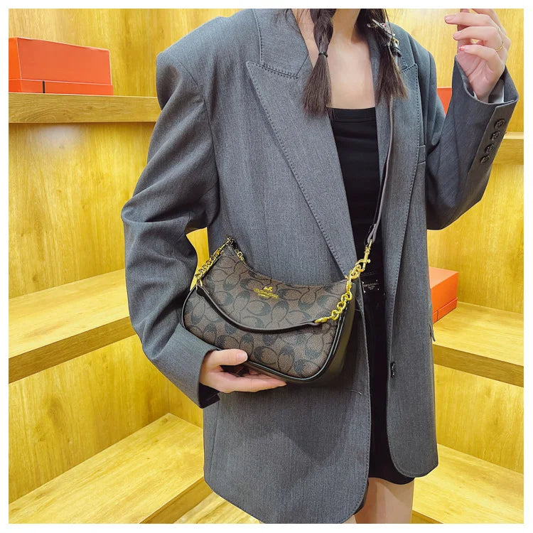 High-End Women's Underarm Shoulder Bag Classic Vintage Ladies Crossbody Handbag Elegant Designer Leather Messenger Bag For Women