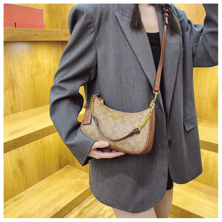 High-End Women's Underarm Shoulder Bag Classic Vintage Ladies Crossbody Handbag Elegant Designer Leather Messenger Bag For Women