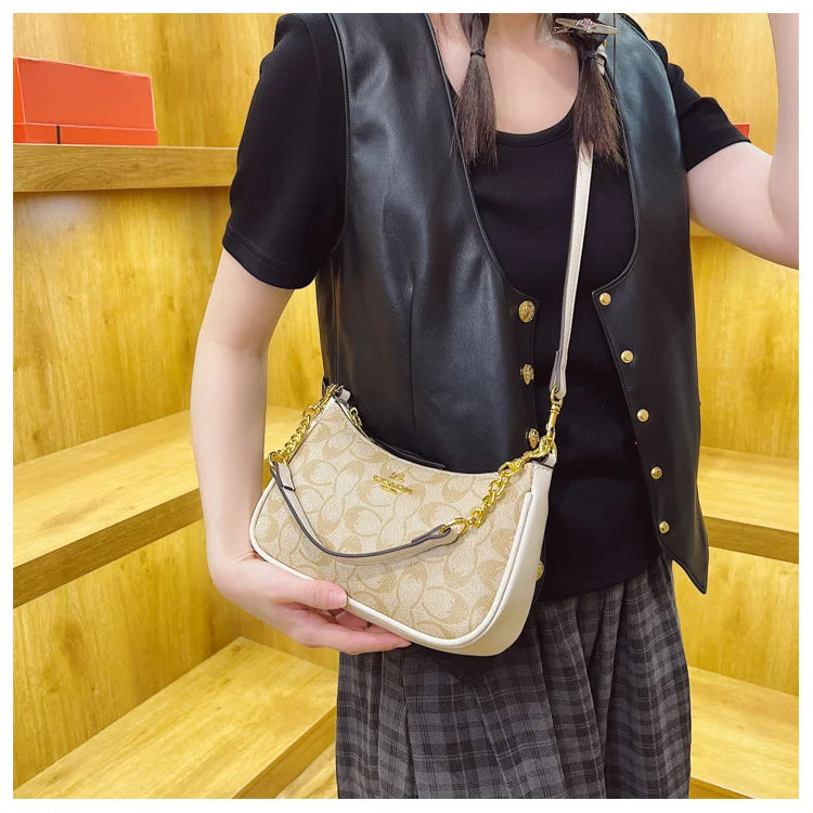 High-End Women's Underarm Shoulder Bag Classic Vintage Ladies Crossbody Handbag Elegant Designer Leather Messenger Bag For Women