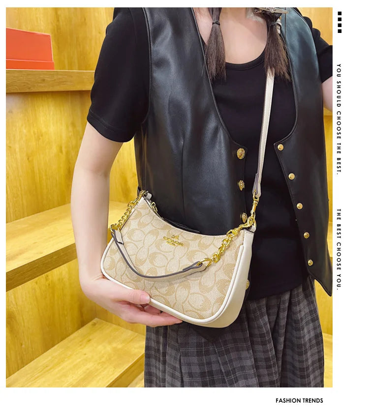 High-End Women's Underarm Shoulder Bag Classic Vintage Ladies Crossbody Handbag Elegant Designer Leather Messenger Bag For Women