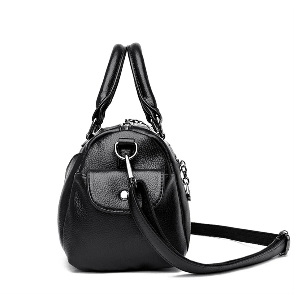 Designer Women Soft Leather Handbags Luxury Female Shoulder Crossbody Bag Brand Casual Totes Ladies Shopper Messenger Boston Bag