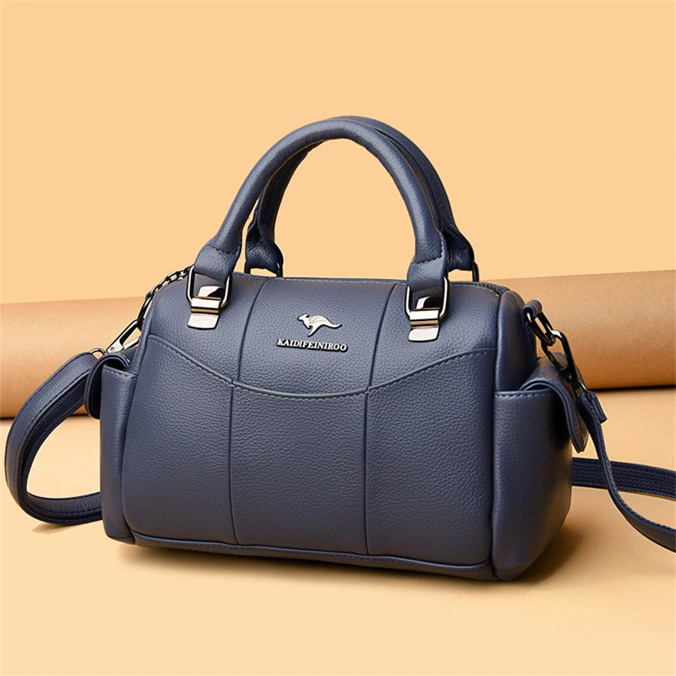 Designer Women Soft Leather Handbags Luxury Female Shoulder Crossbody Bag Brand Casual Totes Ladies Shopper Messenger Boston Bag