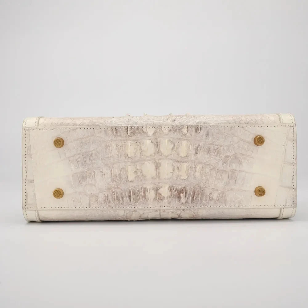 2024 New Designer Luxury Crocodile Leather Women's Handbag with Bamboo Handle High Grade Large Capacity Female Bag