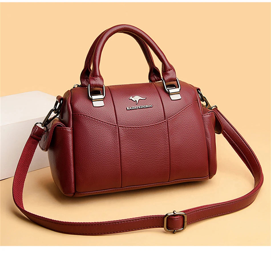 Designer Women Soft Leather Handbags Luxury Female Shoulder Crossbody Bag Brand Casual Totes Ladies Shopper Messenger Boston Bag