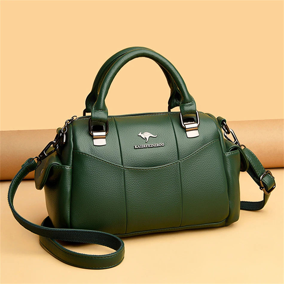 Designer Women Soft Leather Handbags Luxury Female Shoulder Crossbody Bag Brand Casual Totes Ladies Shopper Messenger Boston Bag