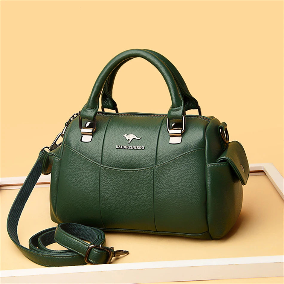 Designer Women Soft Leather Handbags Luxury Female Shoulder Crossbody Bag Brand Casual Totes Ladies Shopper Messenger Boston Bag