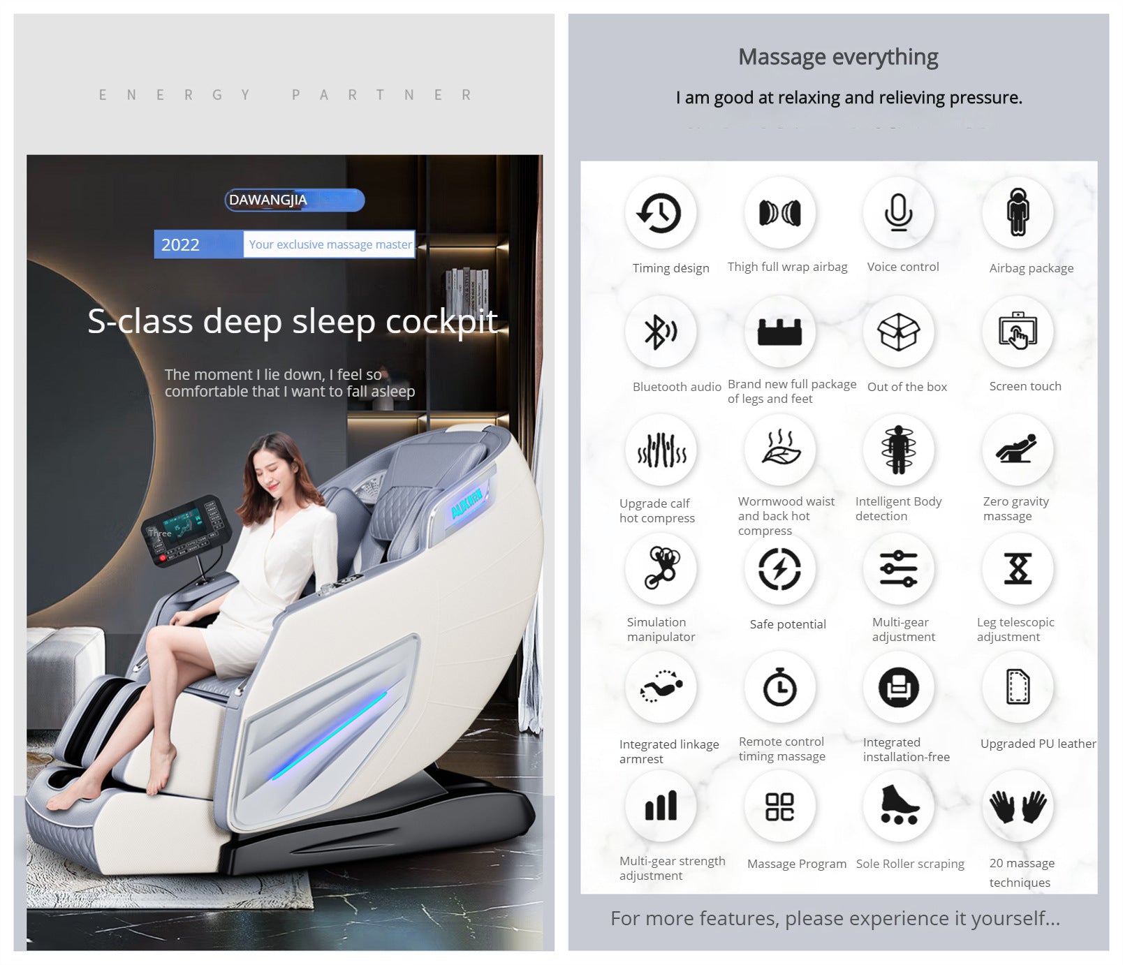 Smart Voice Massage Chair Home Full Body Electric Multifunctional Luxury Smart Massage Sofa