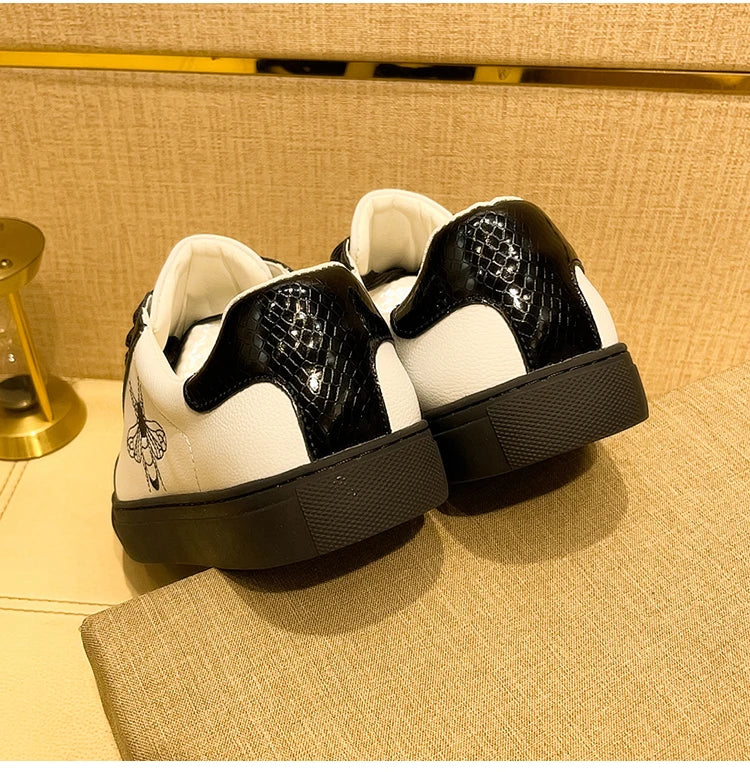 Genuine Leather Luxury Brand Shoes for Men Classic Embroidered Men Skateboard Shoes Designer Sport Shoes Men Zapatillas De Skate