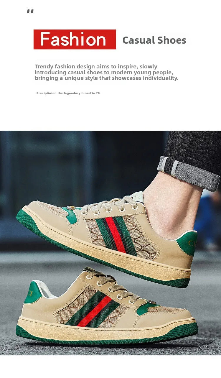 Men's Summer Sport Casual Shoes Breathable Retro Style Low Top Canvas Sneakers Flat Heel Rubber Outsole Fashionable Trendy