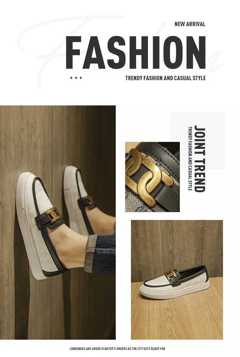 2025 New Bussiness Casual Shoes for Men Low-top Fashion Loafers Slip On Flat Boat Shoe Mens Luxury Leather Shoes