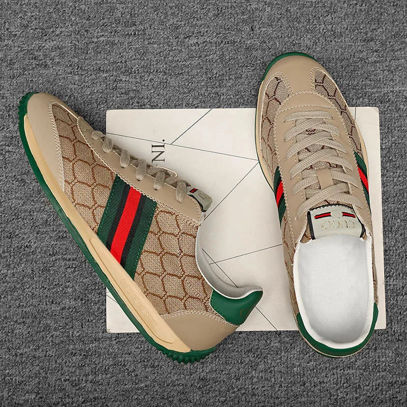 Men's Summer Sport Casual Shoes Breathable Retro Style Low Top Canvas Sneakers Flat Heel Rubber Outsole Fashionable Trendy