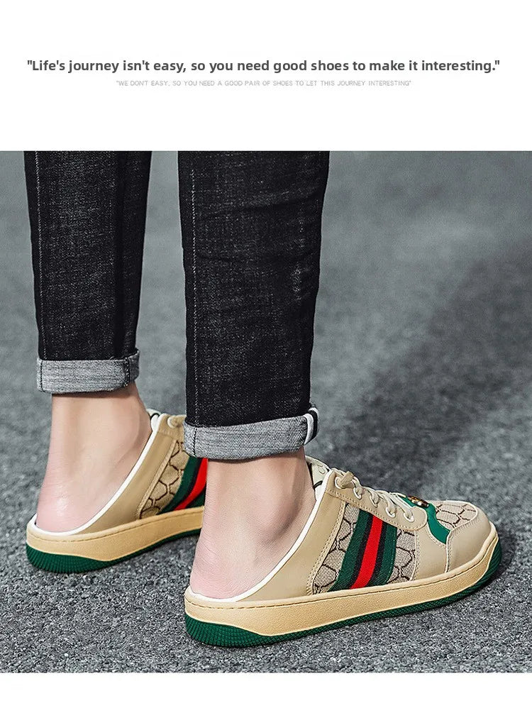 Men's Summer Sport Casual Shoes Breathable Retro Style Low Top Canvas Sneakers Flat Heel Rubber Outsole Fashionable Trendy