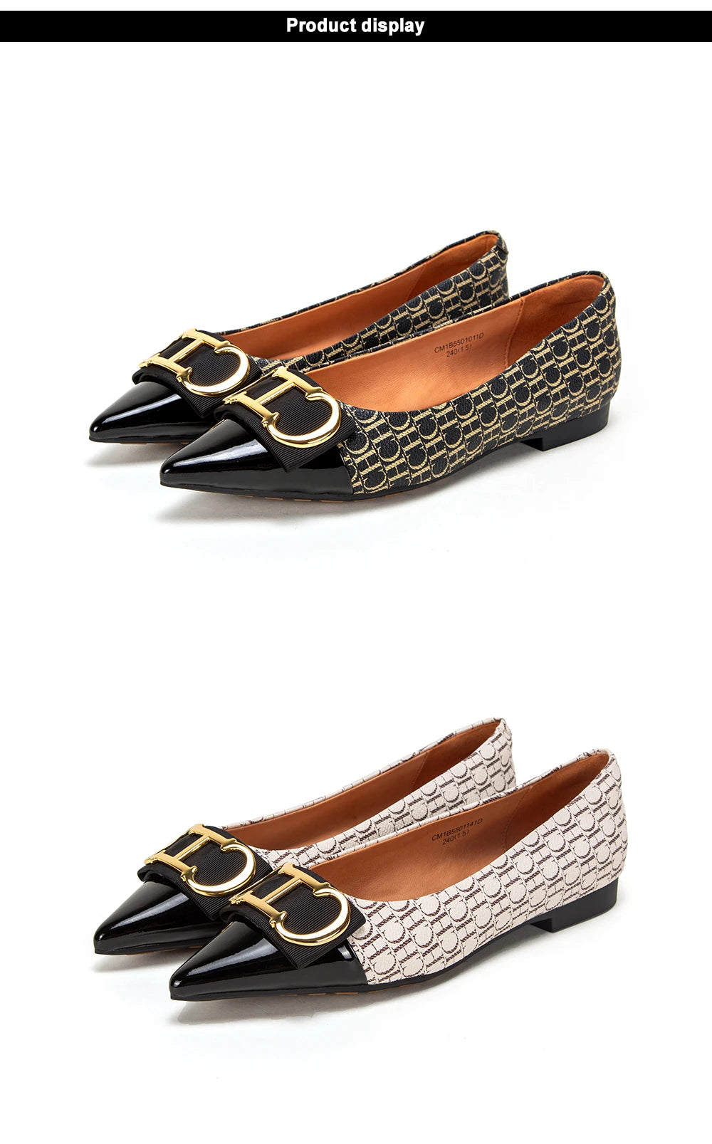 Spring Women's Casual Shoes Classic Style Fashion Letter Print Pointed Toe Daily Commuter Women's Flat Comfortable To Wear