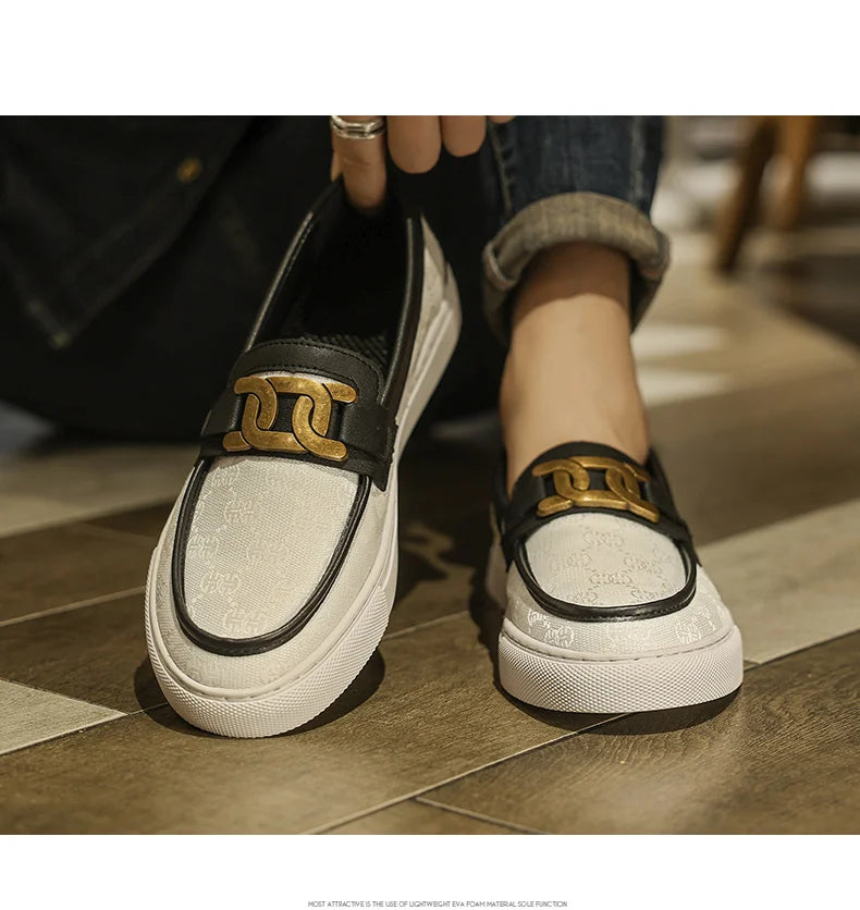 2025 New Bussiness Casual Shoes for Men Low-top Fashion Loafers Slip On Flat Boat Shoe Mens Luxury Leather Shoes