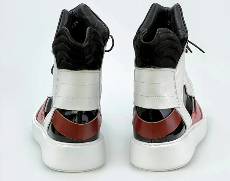 Fashionable and Trendy Anti Slip Motorcycle Boots Wear-resistant Riding Leather Motorcycle Shoe High Top Casual Motorcycle Shoes