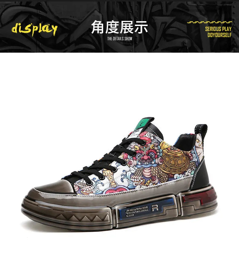 2025 Spring and Autumn New Low-top Korean Casual Shoes Trend All-match Breathable Men's Shoes Chinese Trendy Men's Shoes