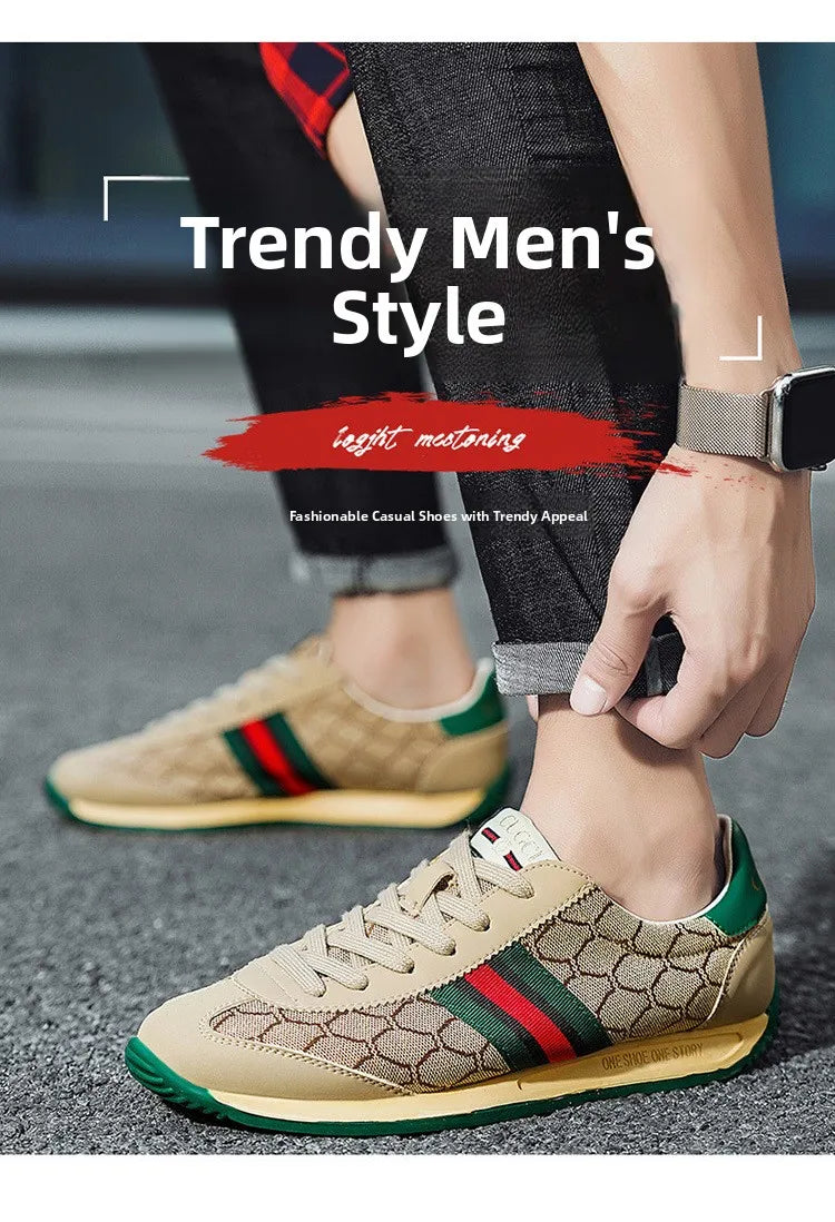 Men's Summer Sport Casual Shoes Breathable Retro Style Low Top Canvas Sneakers Flat Heel Rubber Outsole Fashionable Trendy