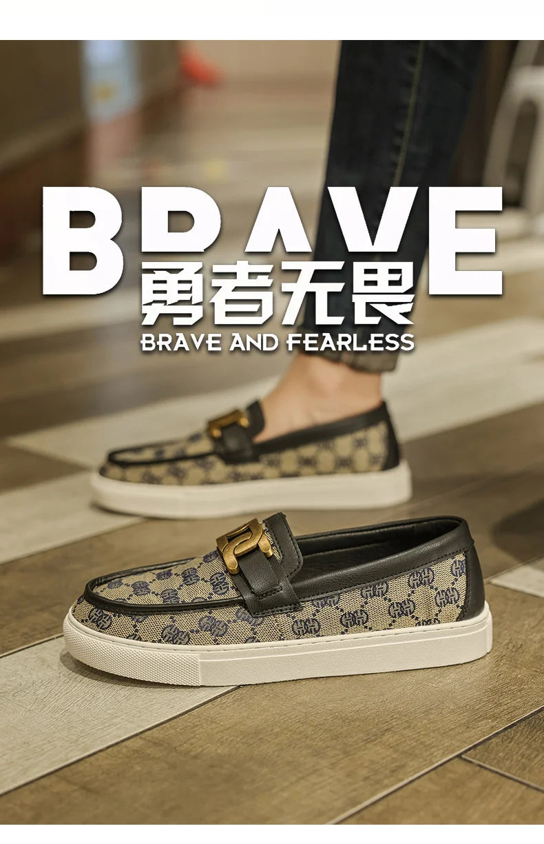 2025 New Bussiness Casual Shoes for Men Low-top Fashion Loafers Slip On Flat Boat Shoe Mens Luxury Leather Shoes