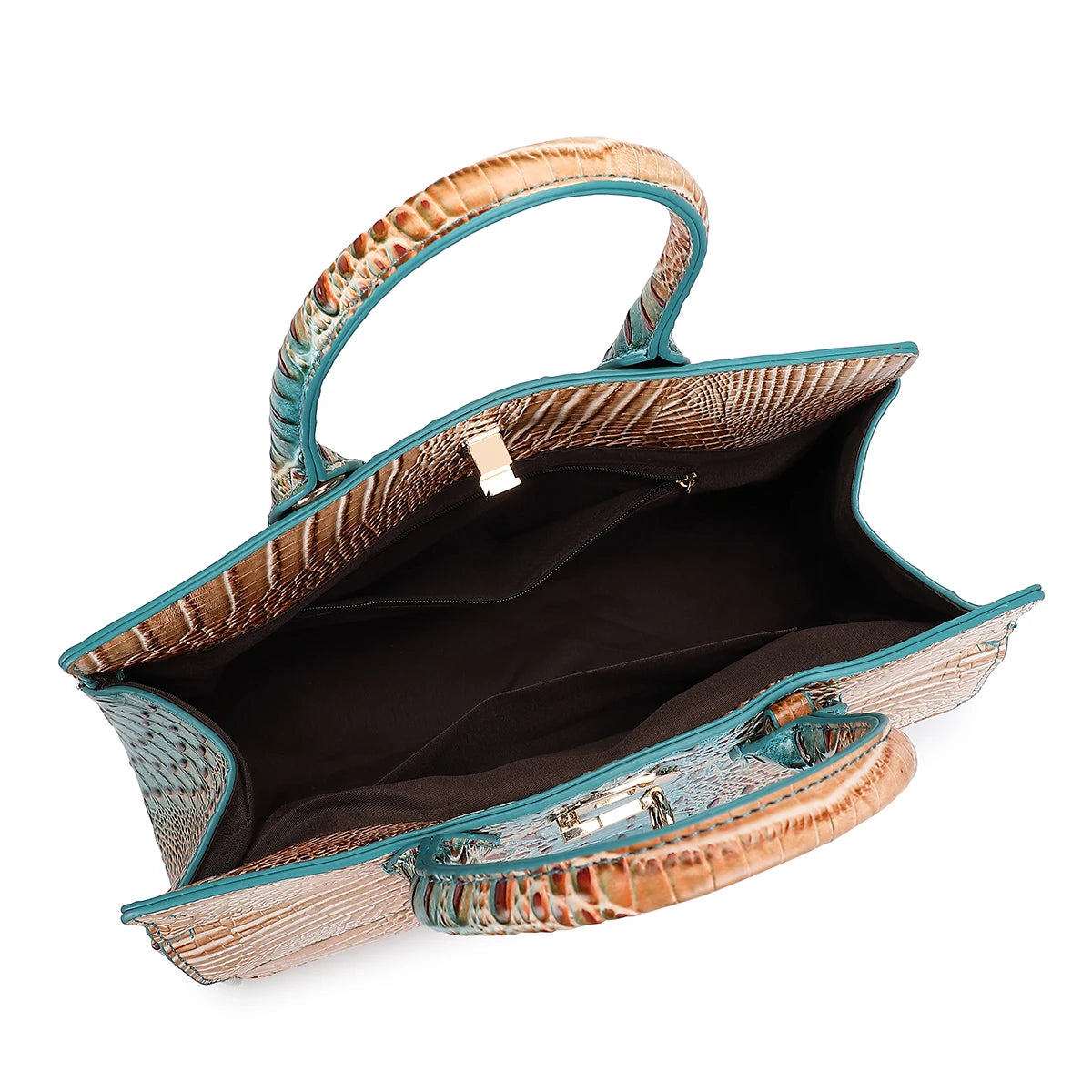 Crocodile Pattern Handbag & Purses Set, Multi-functional Vintage Top Handle Crossbody Bag & Business Clutch Bag & Card Coi