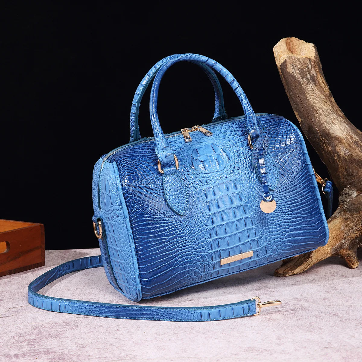 Top-Handle Crocodile Purses For Women Crossbody Leather Bags Trendy Large Capacity Tote with Shoulder Strap Lady Commuting Bags