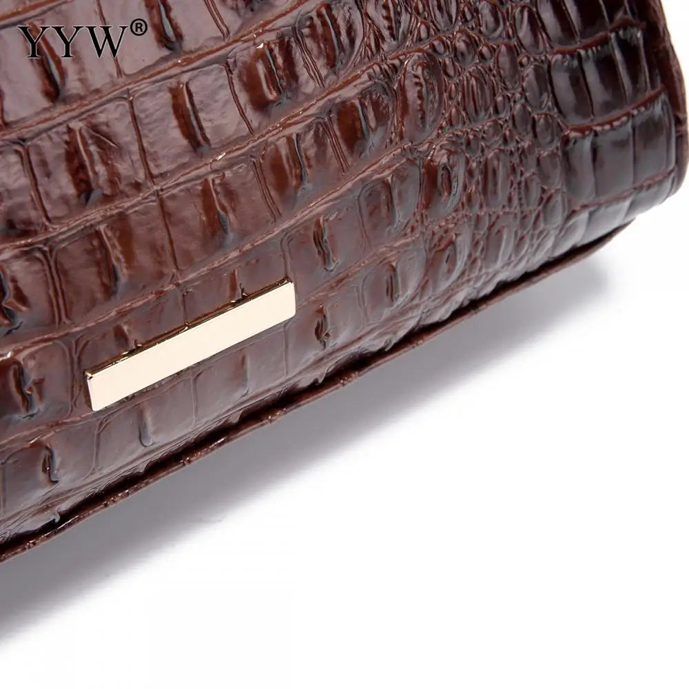 Top-Handle Crocodile Purses For Women Crossbody Leather Bags Trendy Large Capacity Tote with Shoulder Strap Lady Commuting Bags