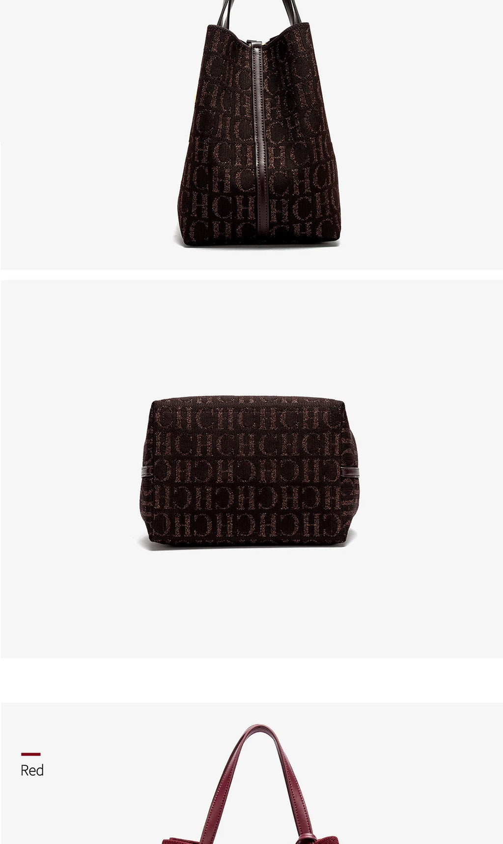 CH Women's Handbag Large Capacity Women's Simple Daily Commute Versatile Solid Color Letter Printed Design Shoulder Bag