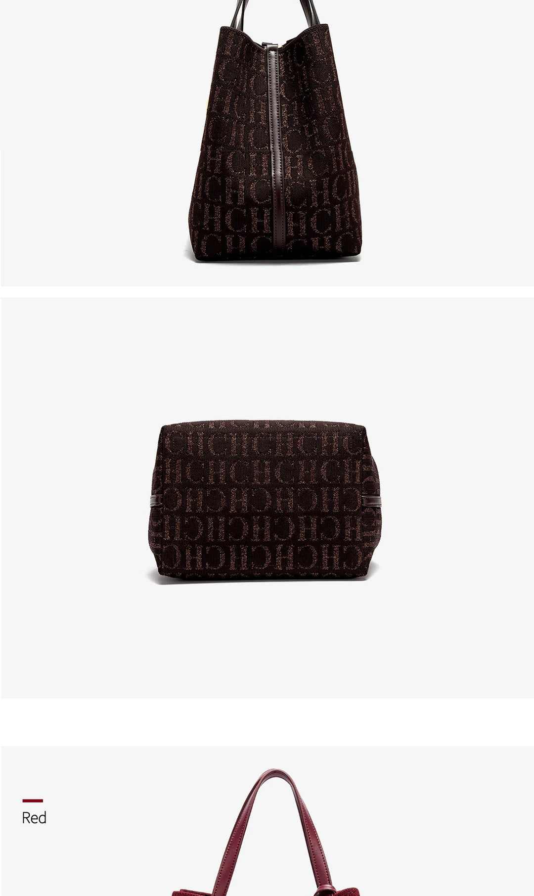CH Women's Handbag Large Capacity Women's Simple Daily Commute Versatile Solid Color Letter Printed Design Shoulder Bag