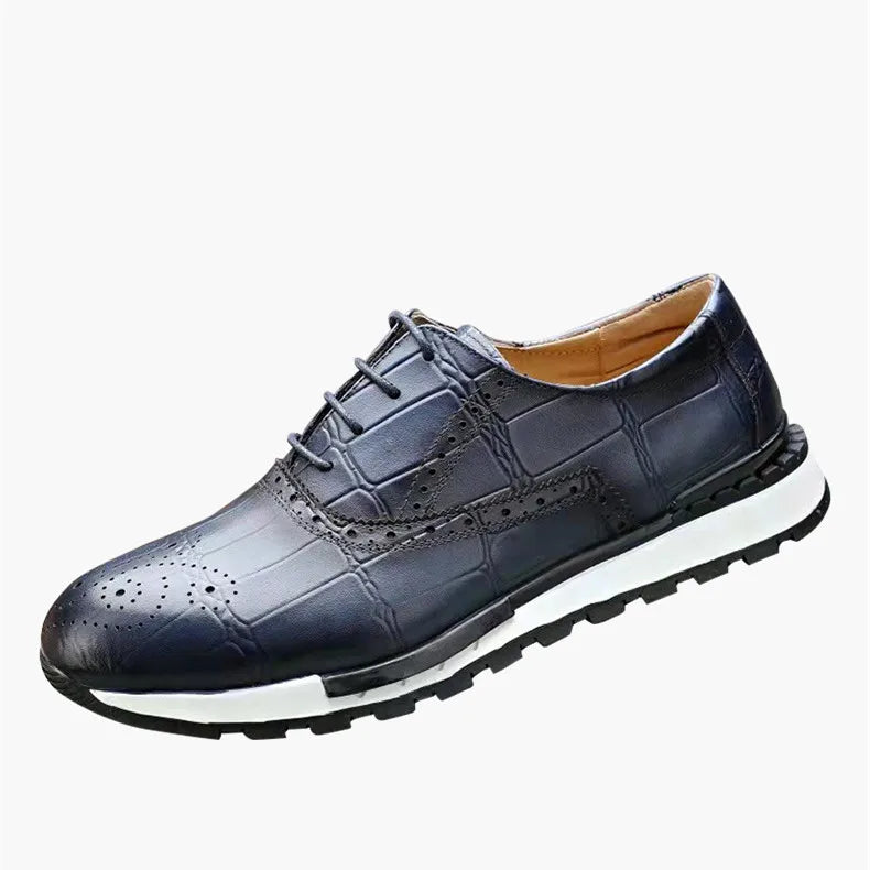 Mens Sneaker Shoes Genuine Cow Leather Oxford Brogue Luxury Designer Lace Up Autumn Daily Casual Shoes for Men