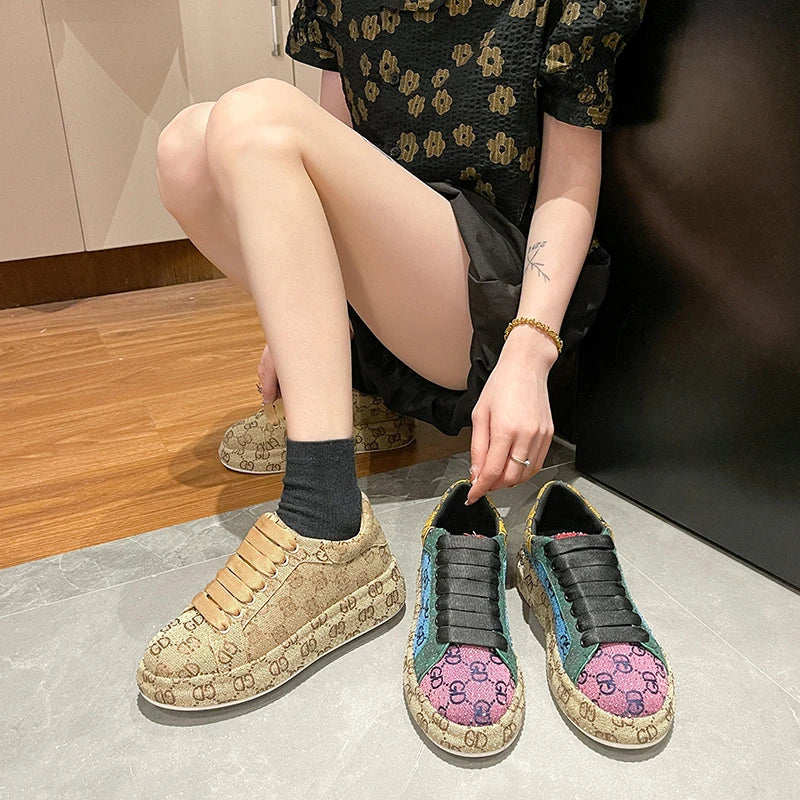 Mixed colors Full Diamond Women's Casual Shoes Fashion Luxury Platform Sports Shoes Women's Party Designer Shining Women's Shoes