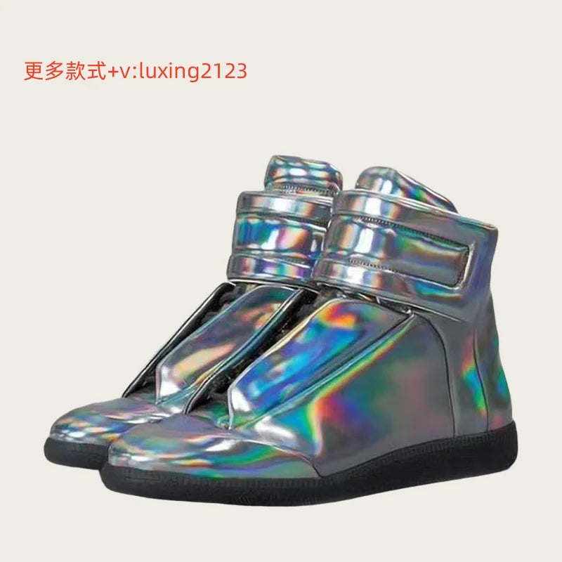 Men's High Top oes Genuine Leather Sport Casual White Dequn Sneakers mid Top Board oes Large Size Autumn Winter Faion