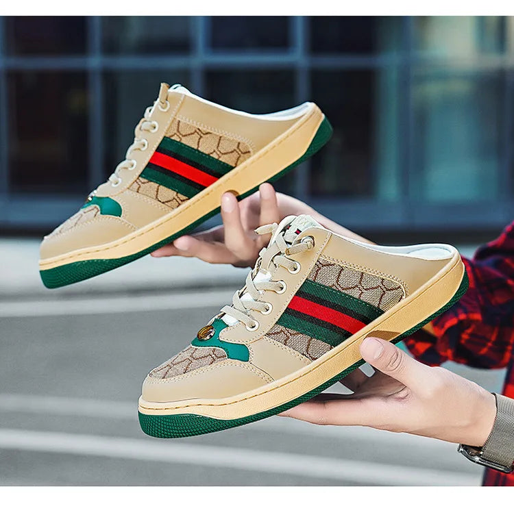 Men's Summer Sport Casual Shoes Breathable Retro Style Low Top Canvas Sneakers Flat Heel Rubber Outsole Fashionable Trendy