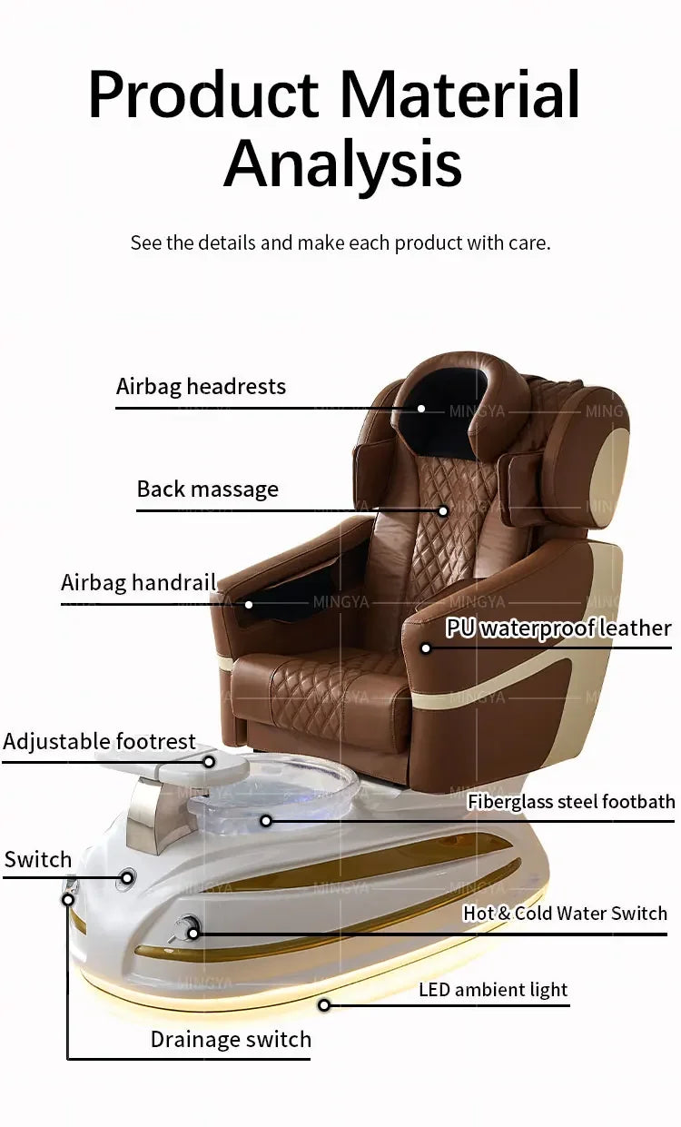 Luxury Nail Salon Foot Bathing Adjustable recline Electric Massage Spa Pedicure Chair*P9