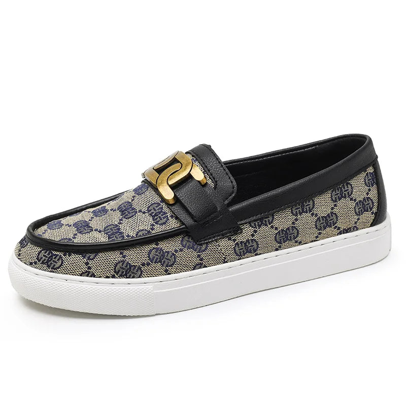 2025 New Bussiness Casual Shoes for Men Low-top Fashion Loafers Slip On Flat Boat Shoe Mens Luxury Leather Shoes