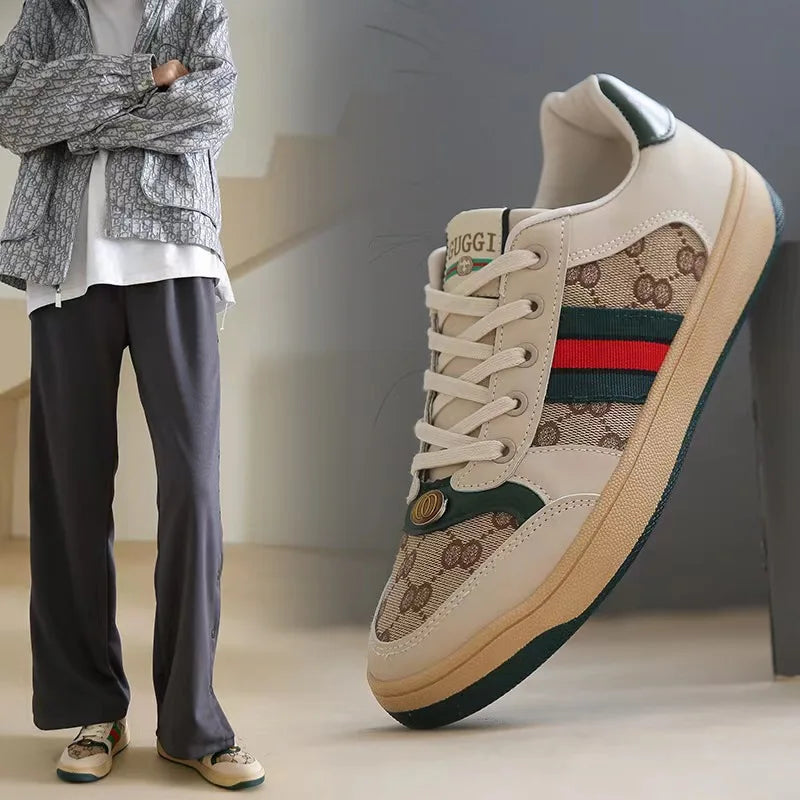 Men's Flat Bottom Casual Shoes Breathable Lightweight Trendy Student Summer New Arrival Sports Style Rubber Outsole Mesh Inner