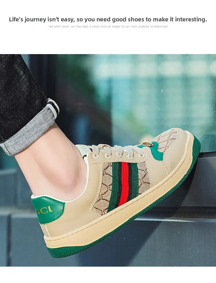 Men's Summer Sport Casual Shoes Breathable Retro Style Low Top Canvas Sneakers Flat Heel Rubber Outsole Fashionable Trendy