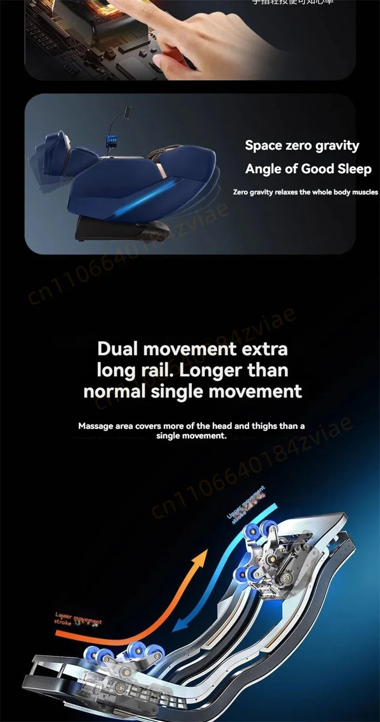 4D Daul Core Massage Chair Full Body with Health Detection Zero Gravity SL Track Deep Stretch Heated Smart Massage Chairs