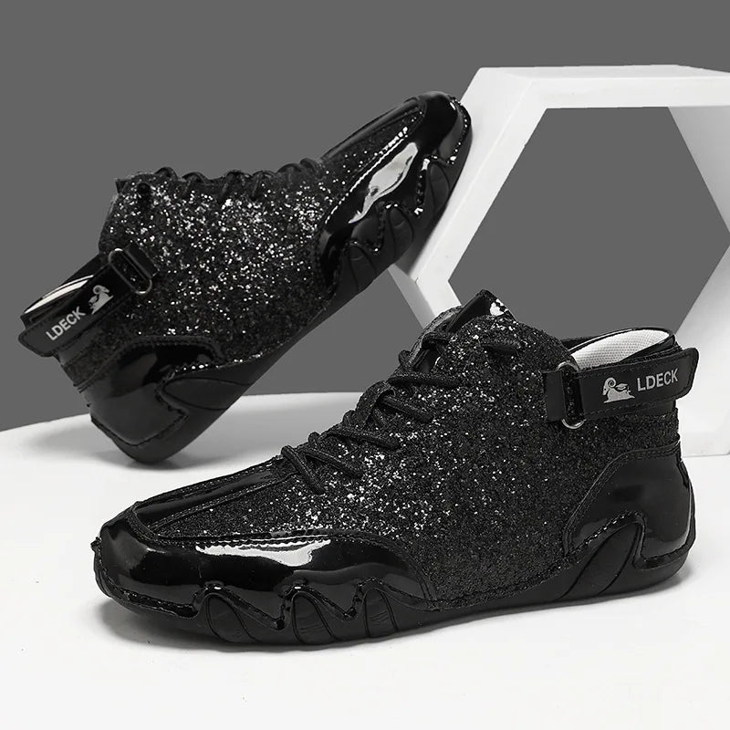 Personalized Solid Color Outdoor Boots Spring Autumn High-top Mens Shoes Fashionable Men Boots and Women's Casual Short Boots