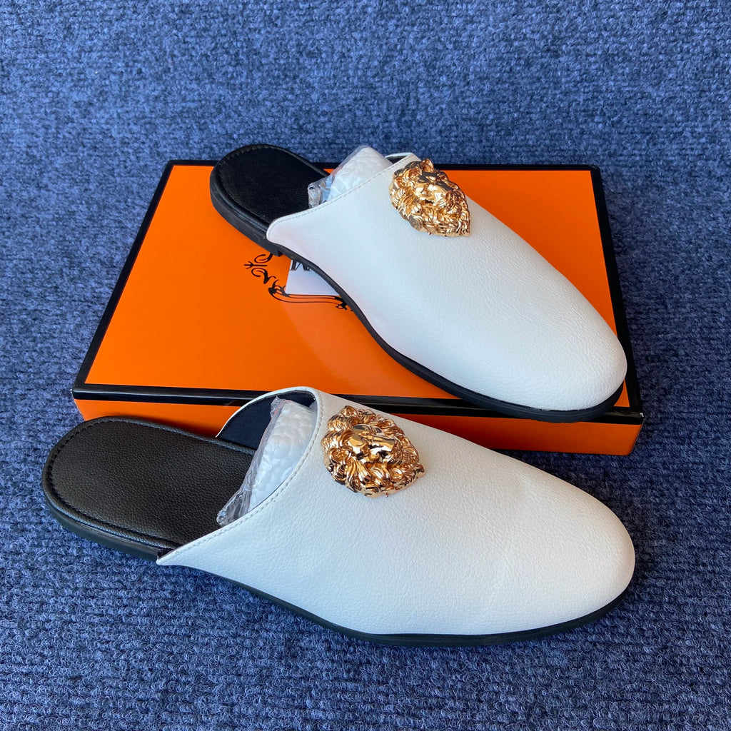 half slippers shoes for man mules luxury loafers designer shoes casual business mules homme masculinos