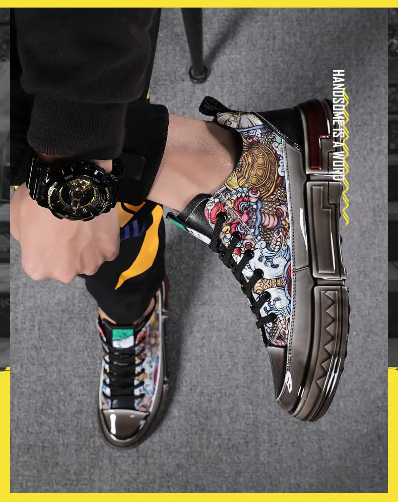 2025 Spring and Autumn New Low-top Korean Casual Shoes Trend All-match Breathable Men's Shoes Chinese Trendy Men's Shoes