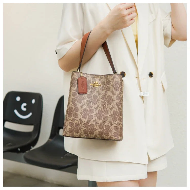 Elegant Women's Leather Shoulder Fashion Classic Tote Bag Luxury Designer Crossbody Handbag For Work And Casual