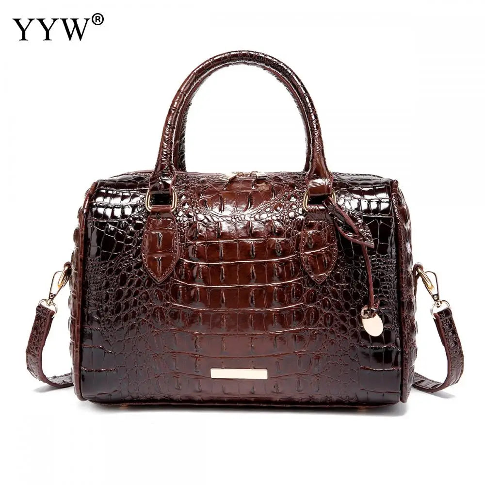 Top-Handle Crocodile Purses For Women Crossbody Leather Bags Trendy Large Capacity Tote with Shoulder Strap Lady Commuting Bags