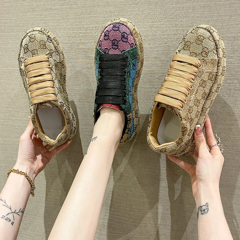 Mixed colors Full Diamond Women's Casual Shoes Fashion Luxury Platform Sports Shoes Women's Party Designer Shining Women's Shoes