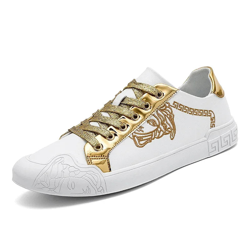 Men's Leather Shoes Casual Comfort Cricket Shoes Fashion Sneakers For Men Lightweight Driving Shoes