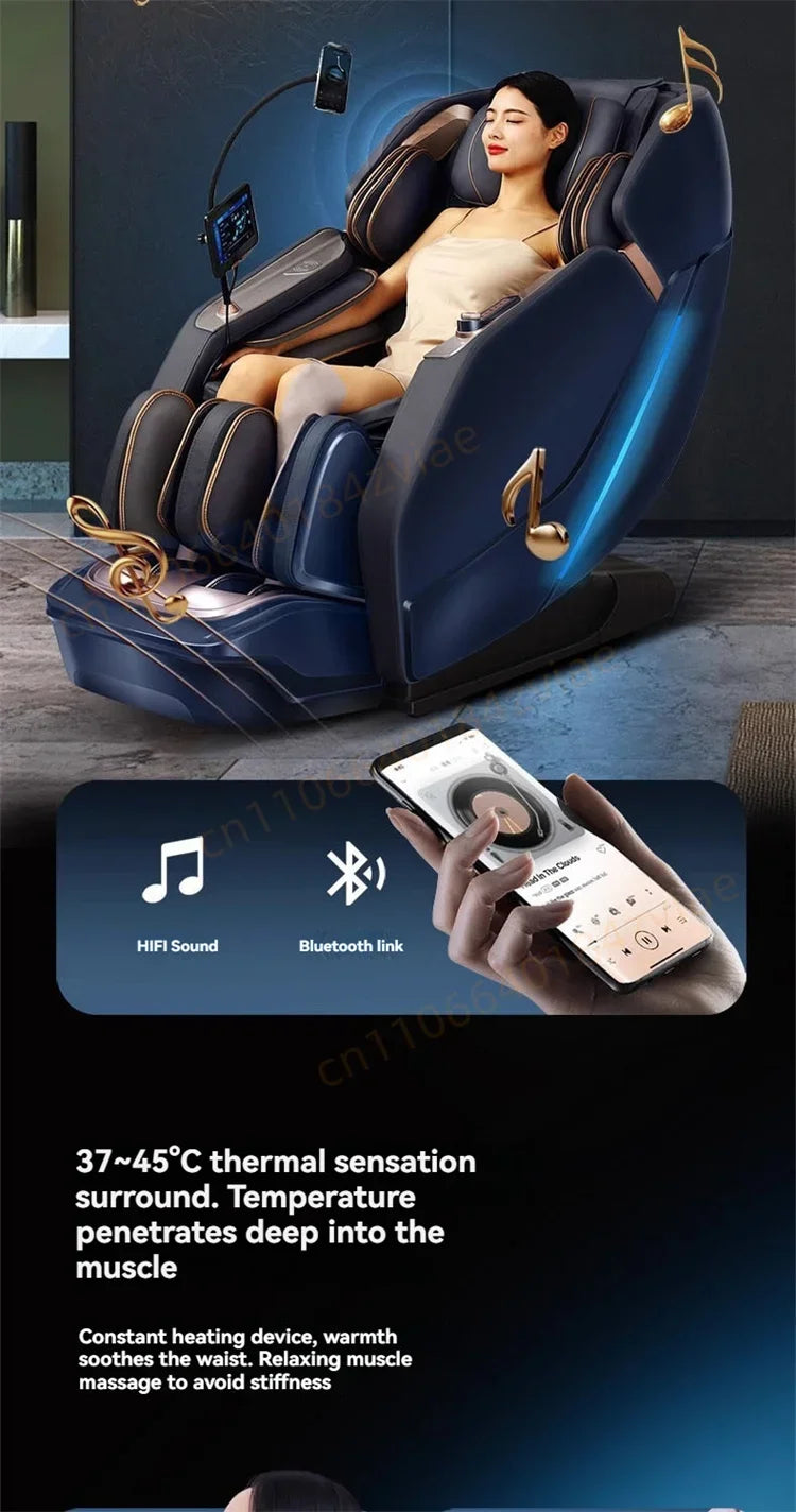 4D Daul Core Massage Chair Full Body with Health Detection Zero Gravity SL Track Deep Stretch Heated Smart Massage Chairs
