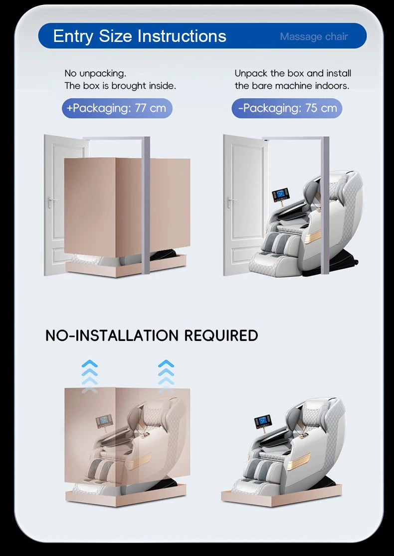 Portable Office Massage Chair, 3D/4D/8D Electric Full Body Zero Gravity | Luxury Multi-Dimensional Relaxation for Home & Work