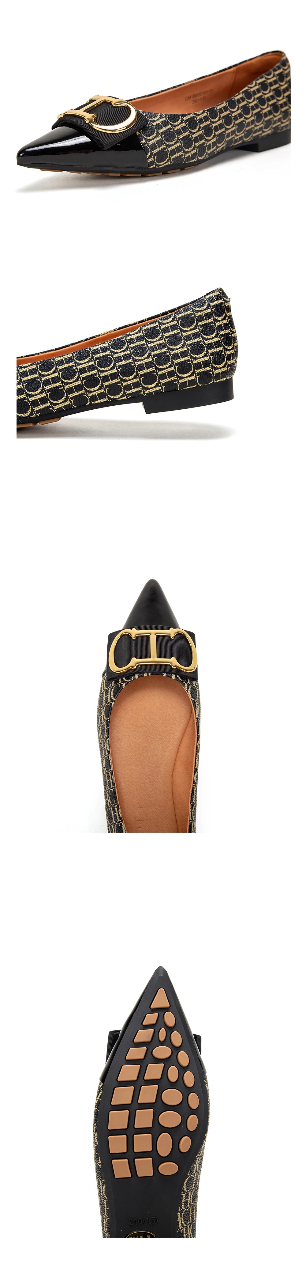 Spring Women's Casual Shoes Classic Style Fashion Letter Print Pointed Toe Daily Commuter Women's Flat Comfortable To Wear