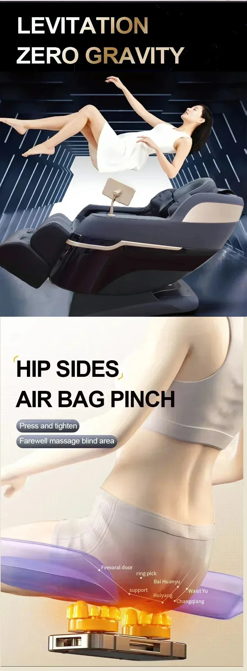4D SL Track Massage Chair, Zero Gravity Recliner, Full Body Airbag Massage Sofa, Touch Screen Office Massage Chair