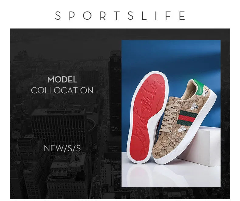 Men's Canvas Shoes Breathable Sports Sneakers Casual Style Student Footwear Fashionable Flat Board Shoes Mid Heel Grid Lining