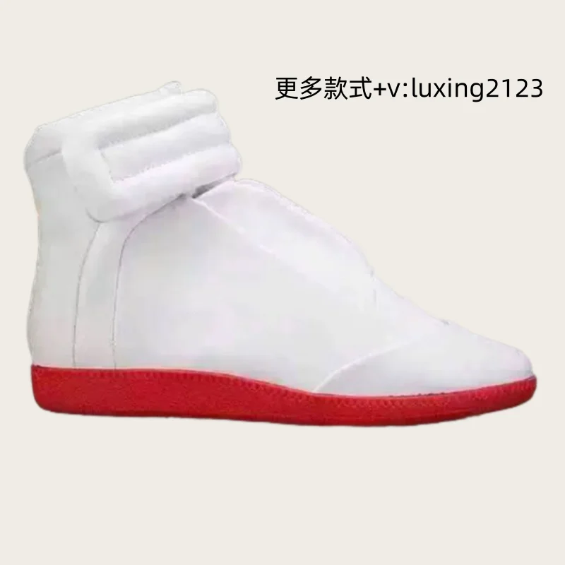 Men's High Top oes Genuine Leather Sport Casual White Dequn Sneakers mid Top Board oes Large Size Autumn Winter Faion