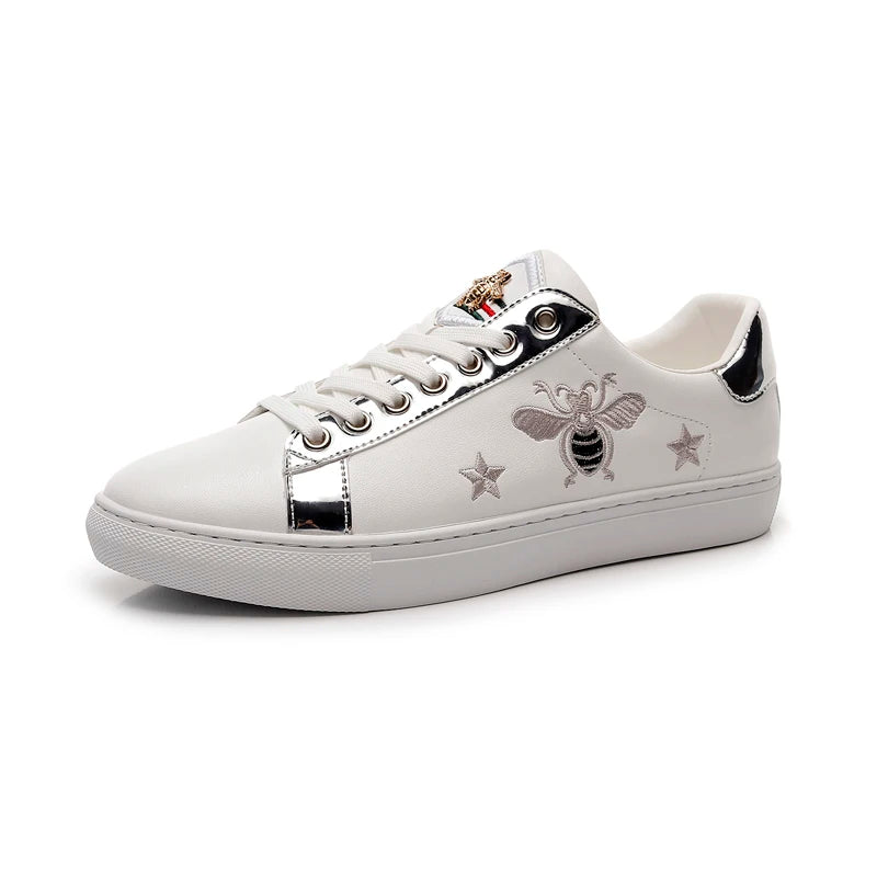 High-quality Men's Casual Shoes with Exquisite Embroidery, Anti-slip and Wear-resistant, Street Fashion Handcrafted Leathershoes